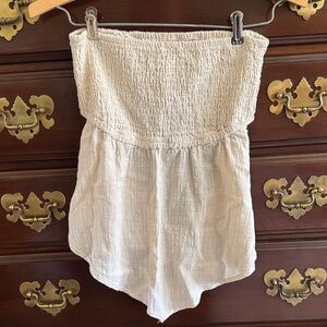Cream Strapless Romper